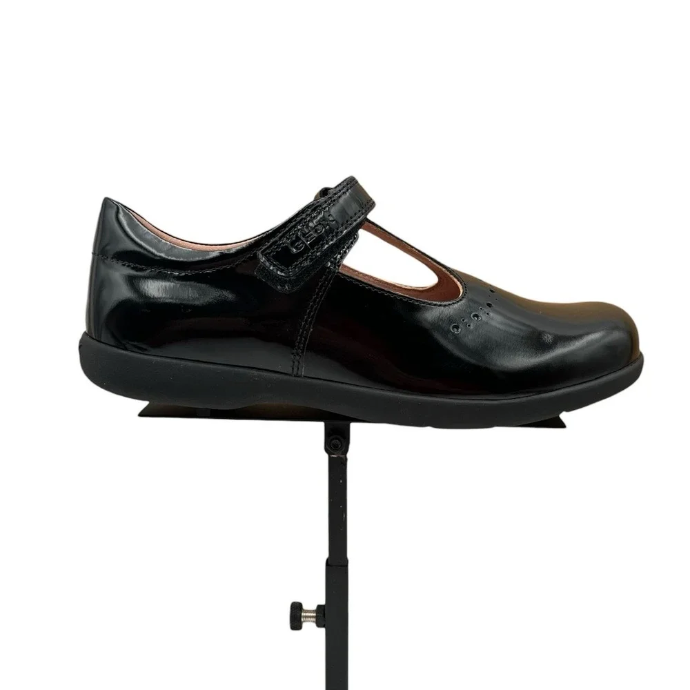 Geox Youth Big Girls Naimara T-strap‎ Dress School Shoes Size 3 Solid Black